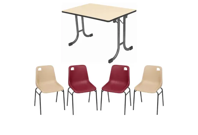 Lot de 10 tables pliantes Vendée et 40 chaises de jardin empilables Vanoise