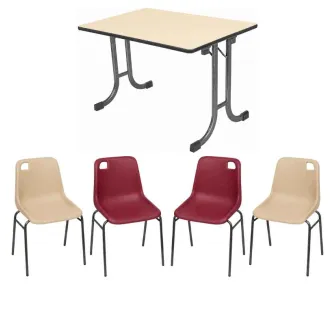 Lot de 10 tables pliantes Vendée et 40 chaises de jardin empilables Vanoise