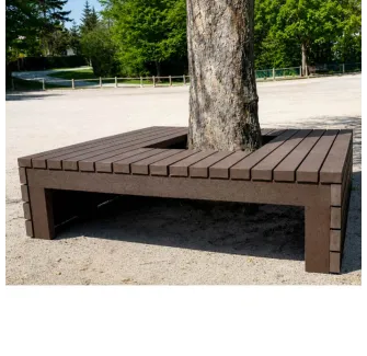 Banquette tour d'arbre en plastique recyclé