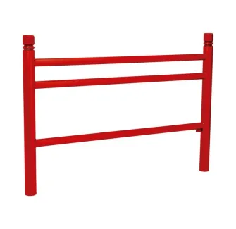 Barrière métallique rouge avec pommeaux City