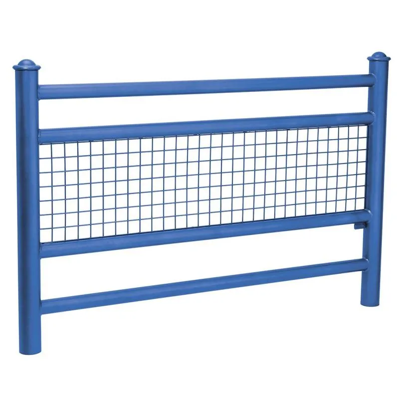Barrière de sécurité en acier bleu pommeaux Agora