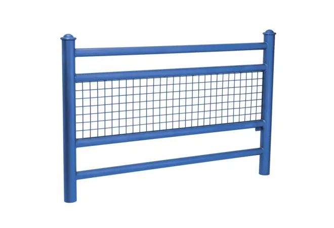 Barrière de sécurité en acier bleu pommeaux Agora
