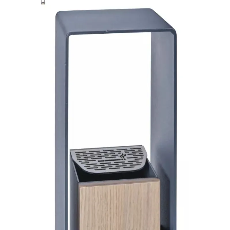 Collecteur de cendres en acier avec grille écrase mégots