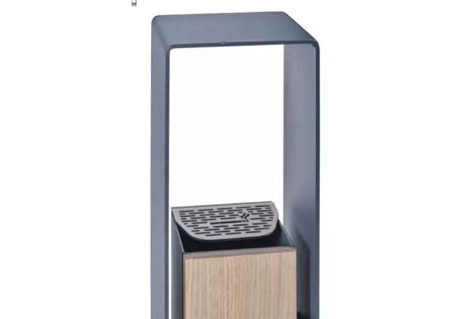 Collecteur de cendres en acier avec grille écrase mégots