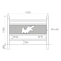 Dimensions de la barrière de sécurité grillagée avec animation Dimensions de la barrière de sécurité grillagée avec animation