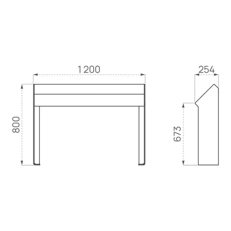 Dimensions du banc assis debout Kub Dimensions du banc assis debout Kub