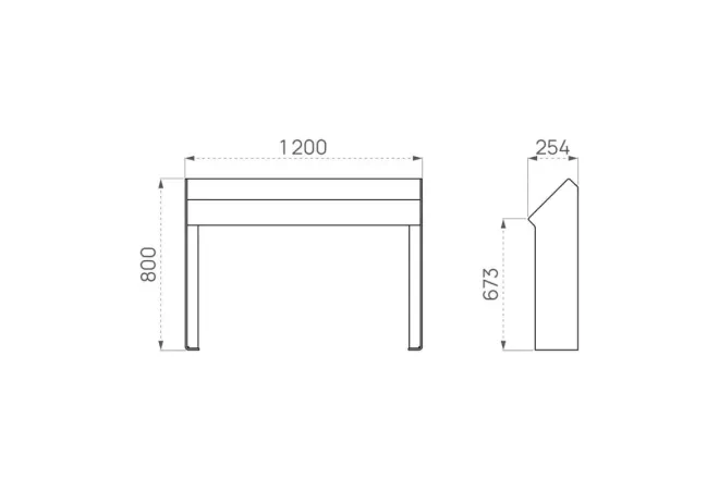 Dimensions du banc assis debout Kub Dimensions du banc assis debout Kub