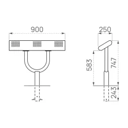 Dimensions de la banquette assis-debout métallique