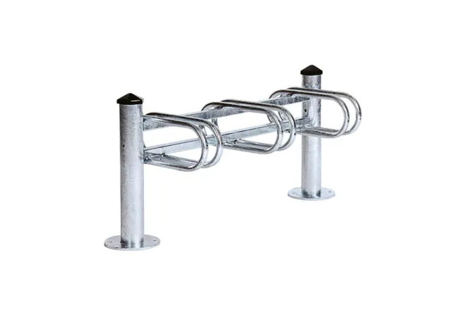 Appui vélo en acier galvanisé, 3 place sur une face Appui vélo en acier galvanisé, 3 place sur une face