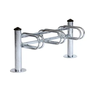 Appui vélo en acier galvanisé, 3 place sur une face