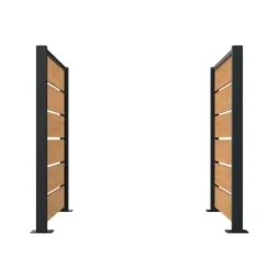 Cache poubelles HPL/acier - 2 pans - coloris teck Cache poubelles HPL/acier - 2 pans - coloris teck