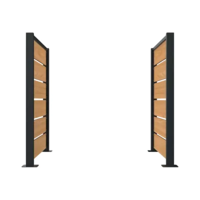 Cache poubelles HPL/acier - 2 pans - coloris teck Cache poubelles HPL/acier - 2 pans - coloris teck
