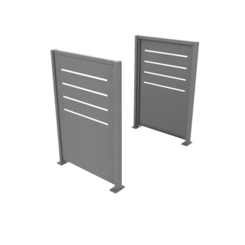 Cache conteneurs en métal gris alu - 2 pans Cache conteneurs en métal gris alu - 2 pans
