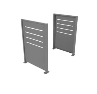 Cache conteneurs en métal gris alu - 2 pans
