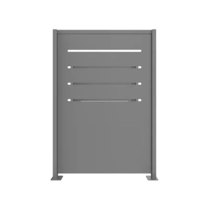 Pan en acier gris métal pour cache conteneurs poubelles Pan en acier gris métal pour cache conteneurs poubelles