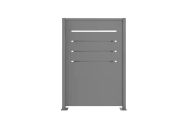 Pan en acier gris métal pour cache conteneurs poubelles Pan en acier gris métal pour cache conteneurs poubelles