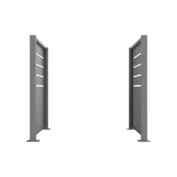 Cache conteneur en acier 2 pans - finition gris RAL 9006 Cache conteneur en acier 2 pans - finition gris RAL 9006