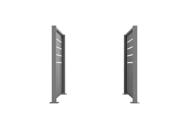 Cache conteneur en acier 2 pans - finition gris RAL 9006 Cache conteneur en acier 2 pans - finition gris RAL 9006