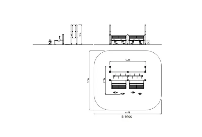Dimensions du parcours de santé Séniors extérieur Dimensions du parcours de santé Séniors extérieur