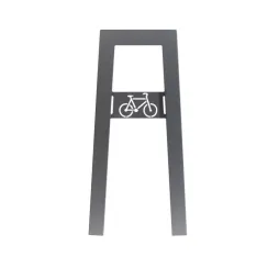 Support cycles 2 places en acier gris alu avec signalétique