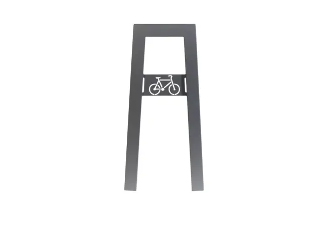 Support cycles 2 places en acier gris alu avec signalétique