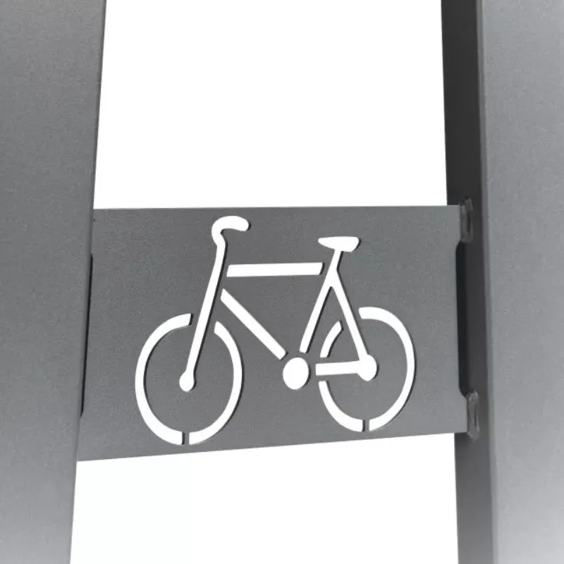 Signalétique de l'arceau à vélos en acier gris 9006