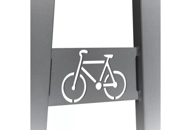 Signalétique de l'arceau à vélos en acier gris 9006