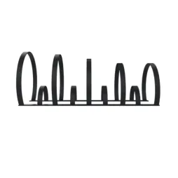 Râtelier à vélo cercles plats en acier gris RAL 7016 Râtelier à vélo cercles plats en acier gris RAL 7016