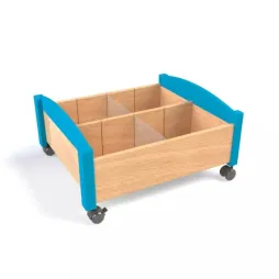 Meuble de rangement bas pour livres, coloris bleu Meuble de rangement bas pour livres, coloris bleu