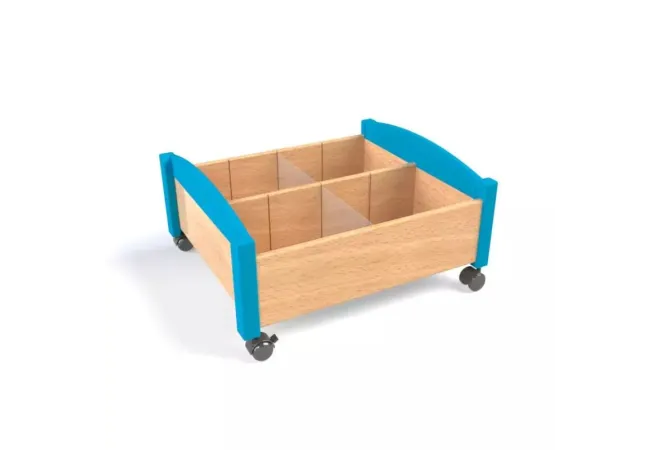 Meuble de rangement bas pour livres, coloris bleu Meuble de rangement bas pour livres, coloris bleu