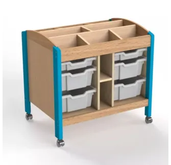 Meuble mobile atelier peinture, coloris bleu