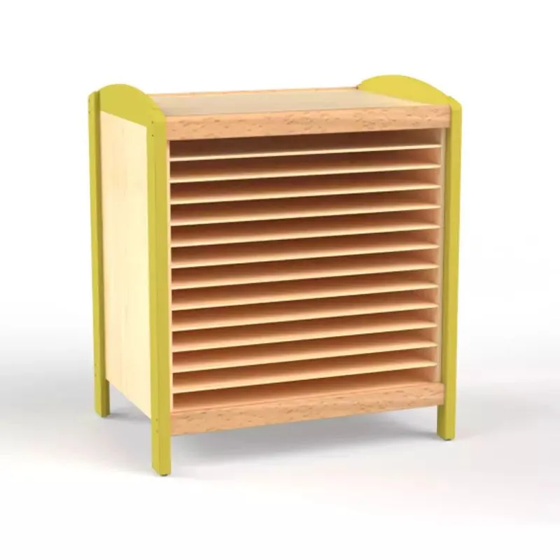 Meuble de rangement dessins maternelle, coloris jaune Meuble de rangement dessins maternelle, coloris jaune