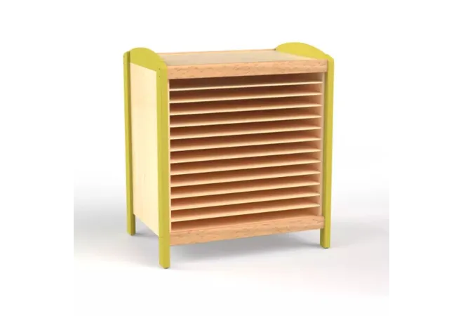 Meuble de rangement dessins maternelle, coloris jaune Meuble de rangement dessins maternelle, coloris jaune