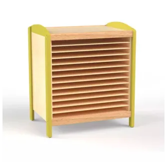 Meuble de rangement dessins maternelle, coloris jaune