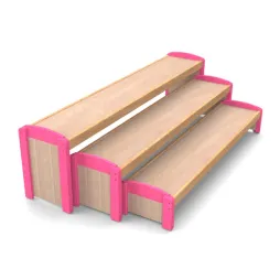 Bancs d'école maternelle Gigognes x 3, coloris framboise Bancs d'école maternelle Gigognes x 3, coloris framboise