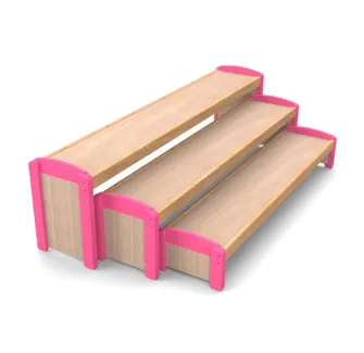 Bancs d'école maternelle Gigognes x 3, coloris framboise