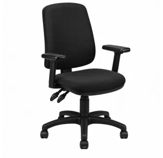 Chaise de bureau su roulettes avec accoudoirs, tissus noir