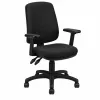Chaise de bureau su roulettes avec accoudoirs, tissus noir