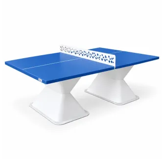 Table de ping-pong avec plateau bleu outremer