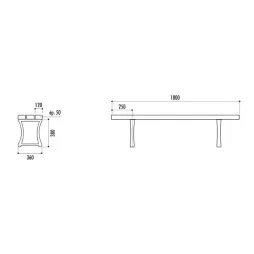 Dimensions de la banquette urbaine en plastique recyclé