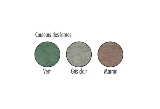 Coloris disponibles pour la banquette publique en recyclé