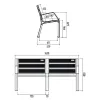 Dimensions du banc plastique Modo