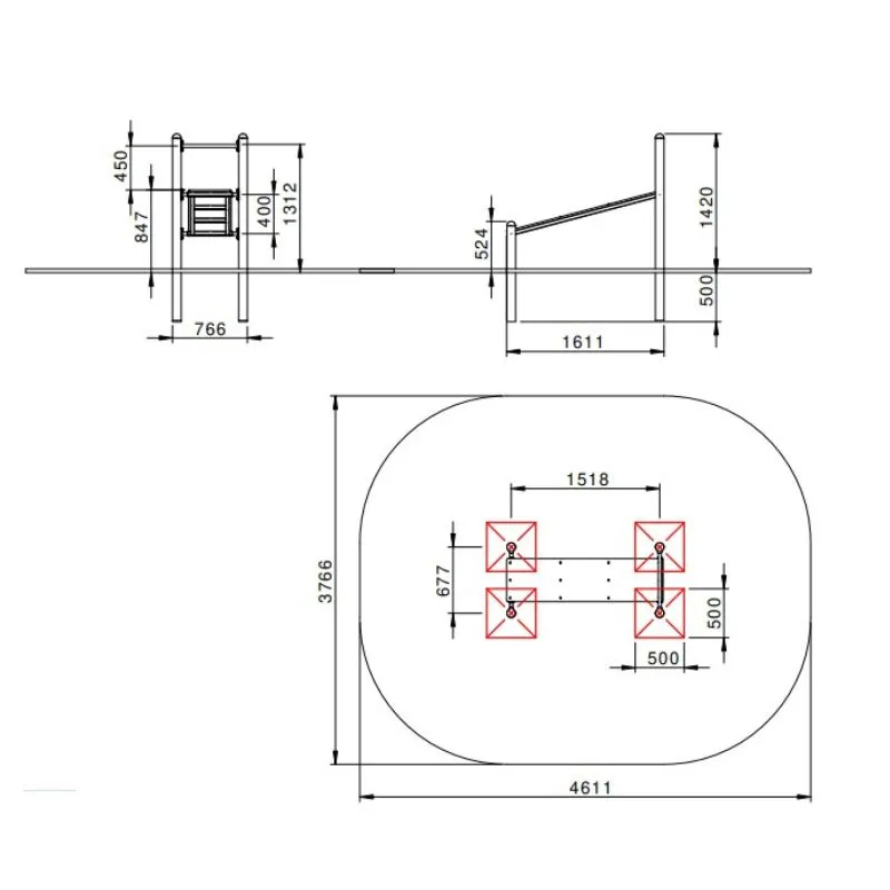 Dimensions de l'agrès sportif pouir abdominaux Dimensions de l'agrès sportif pouir abdominaux