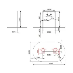 Dimensions du module sportif en acier