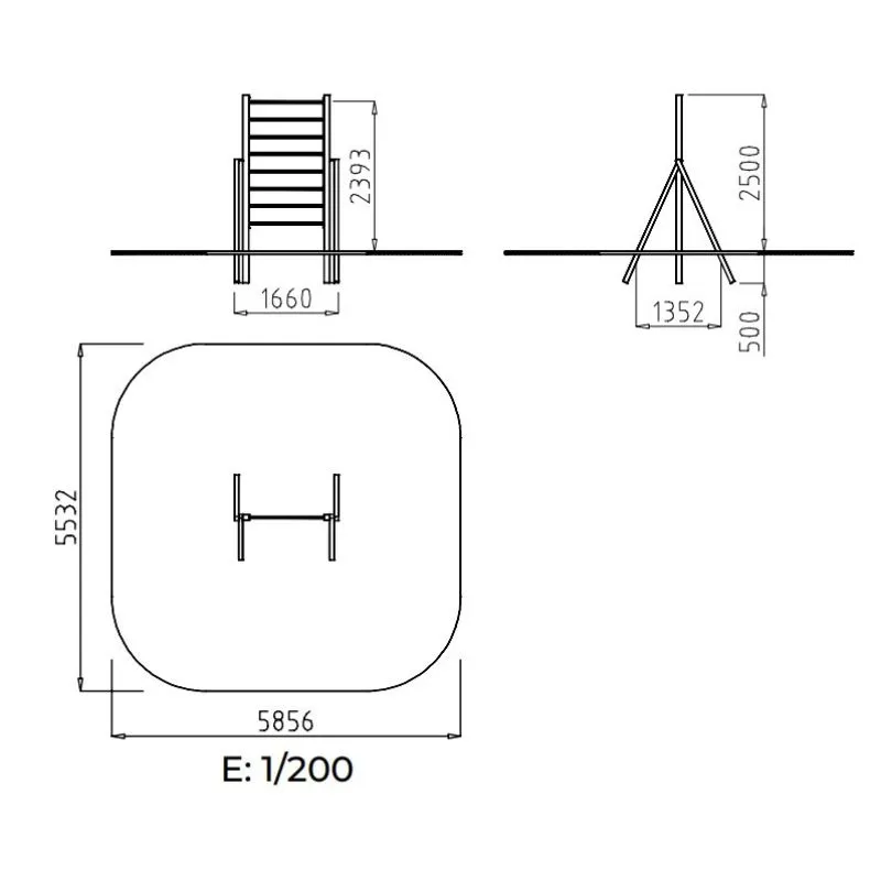 Dimensions de l'échelle d'escalade pour enfants