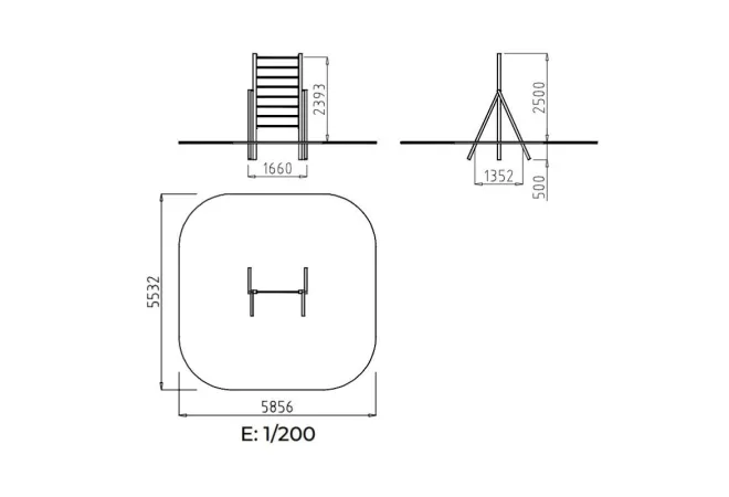 Dimensions de l'échelle d'escalade pour enfants