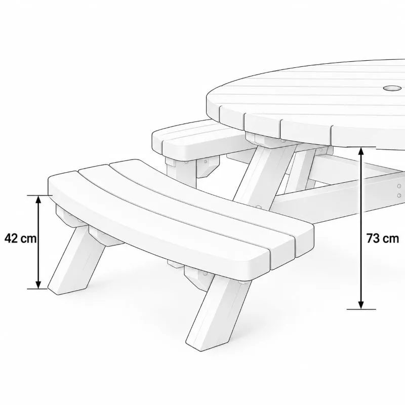 schéma table de pique-nique ronde schéma table de pique-nique ronde