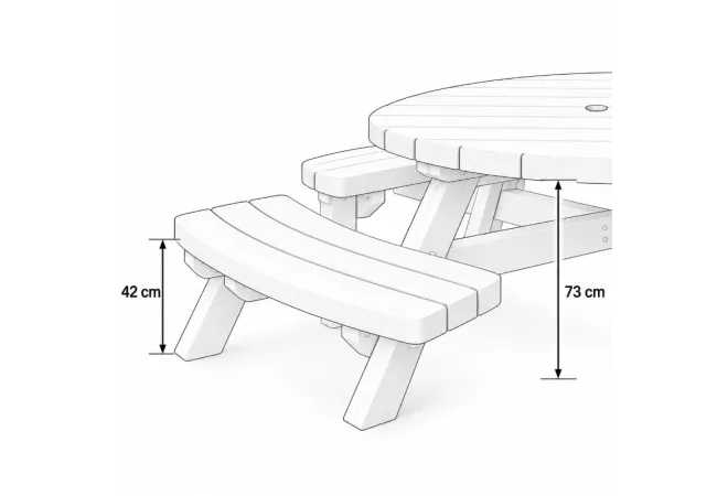 schéma table de pique-nique ronde schéma table de pique-nique ronde