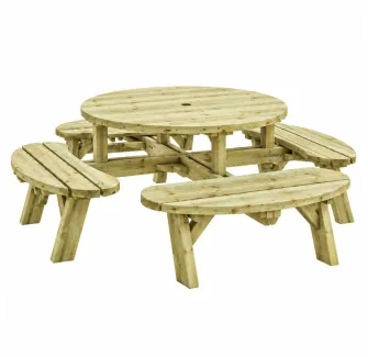 table de pique nique ronde pour 8 personnes