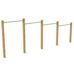 Barres de voltige en bois de 4 hauteurs pour aire de jeux enfants Barres de voltige en bois de 4 hauteurs pour aire de jeux enfants